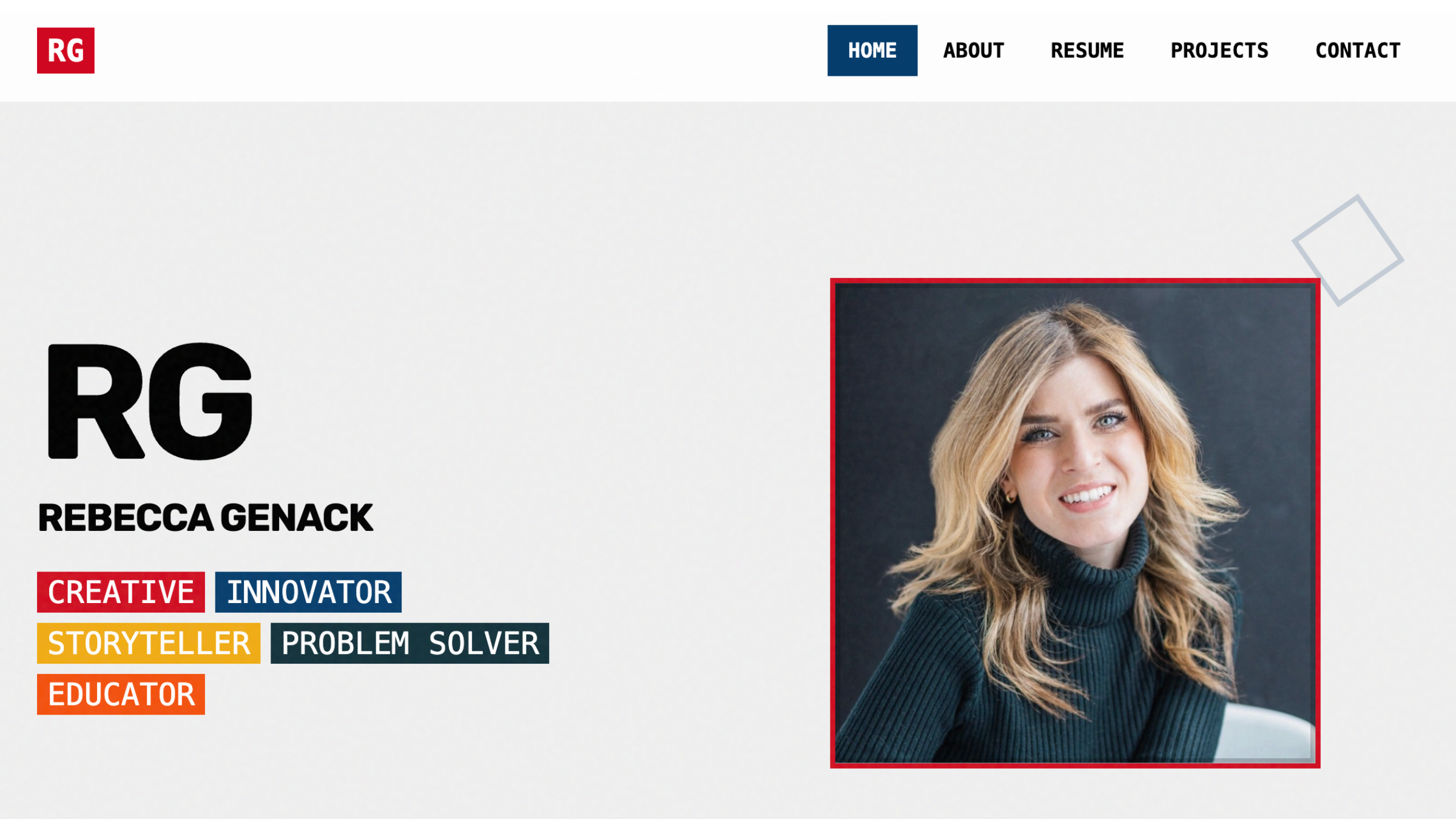 RG Resume Site homepage