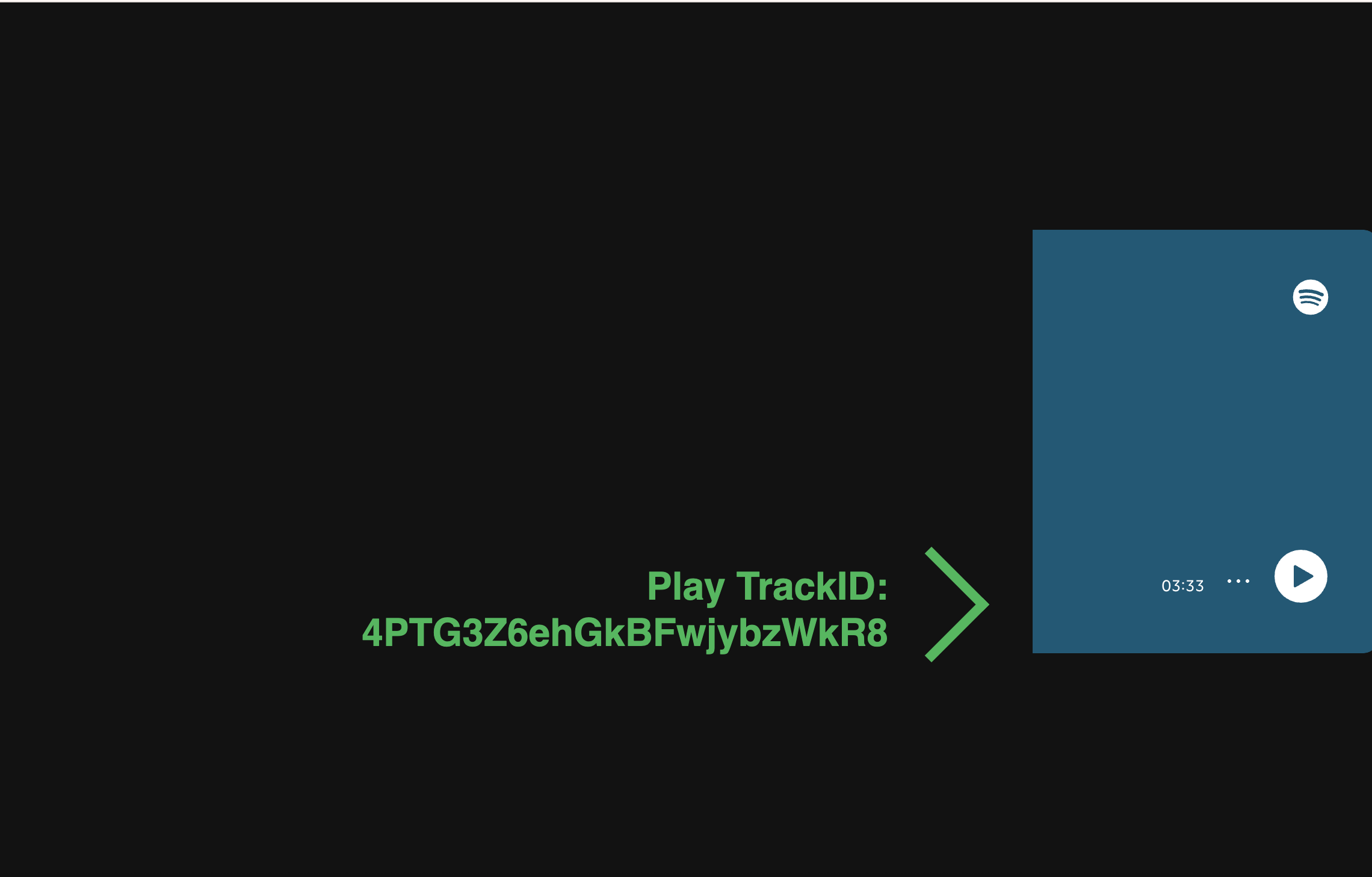 Spotify Track Player homepage